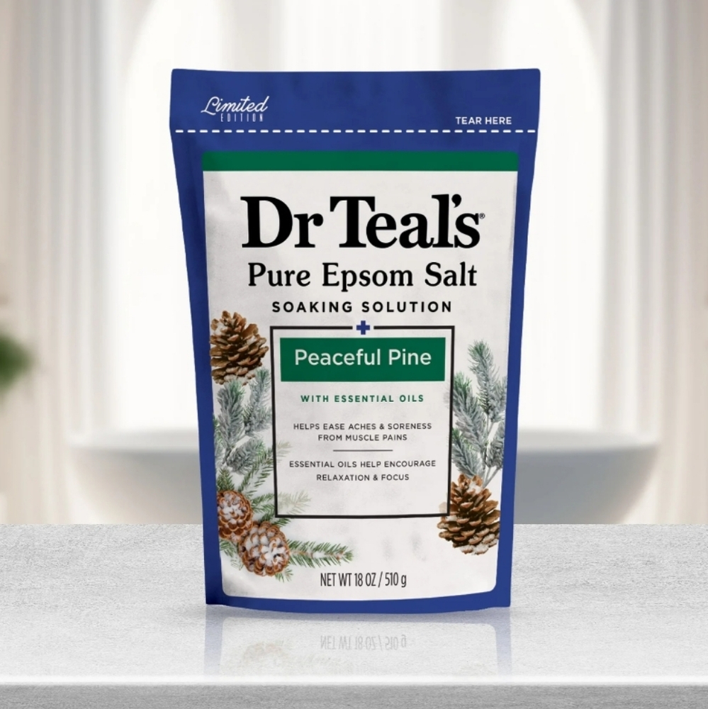 Dr Teals pure Epsom salt soaking solution peaceful pine limited edition
